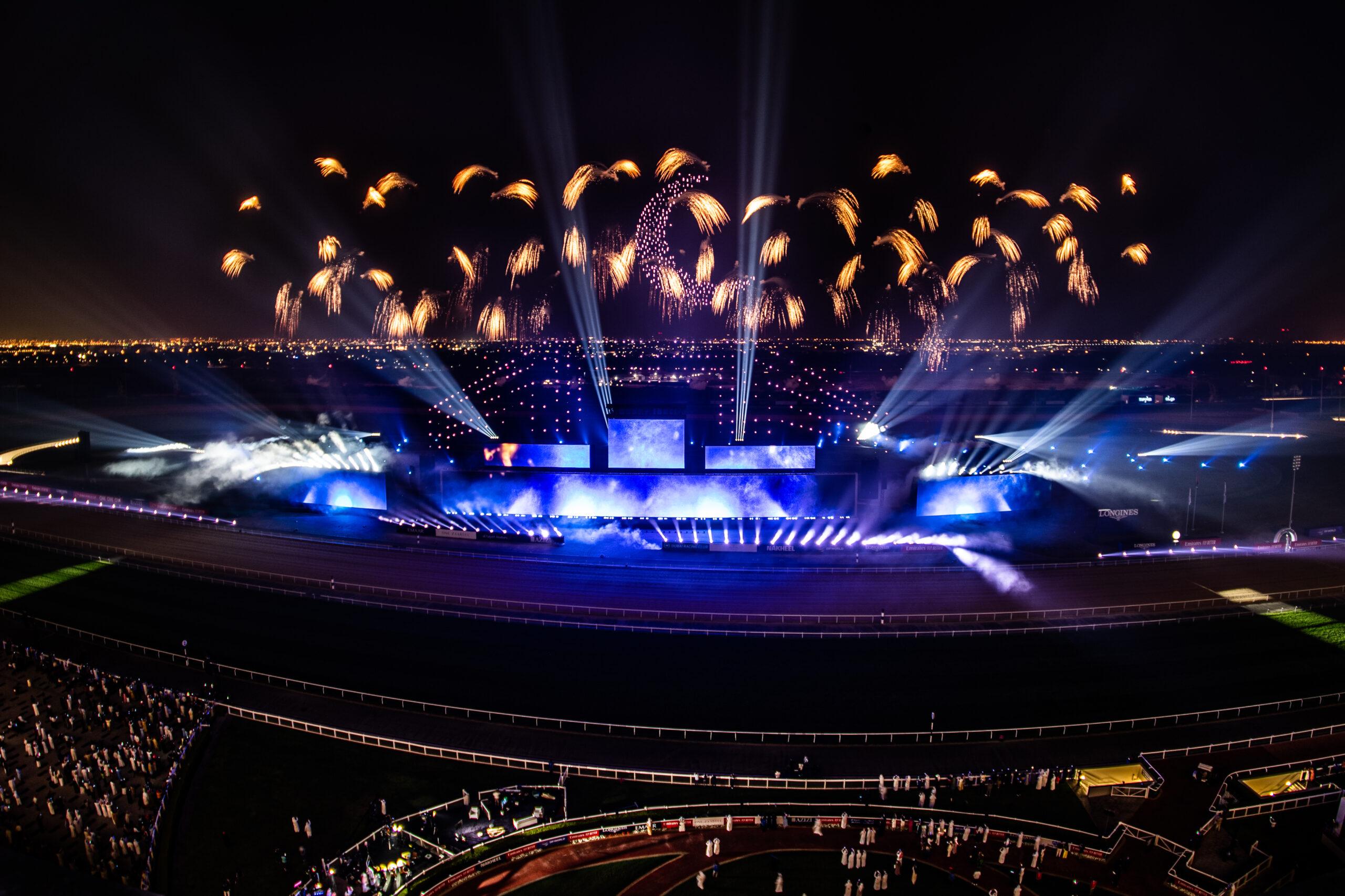 Dubai World Cup 2023 Meydan Racecourse FLASH ART FX, Feuerwerk